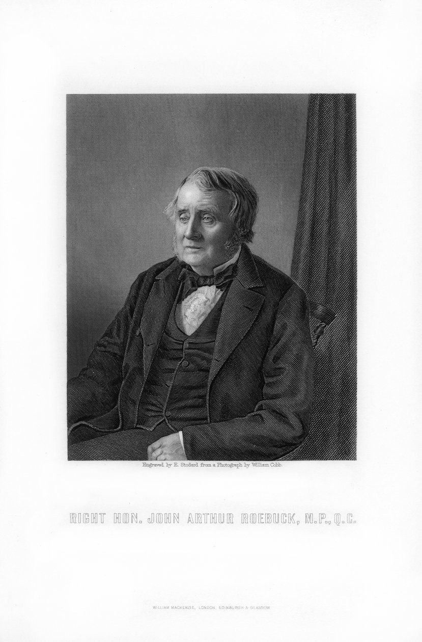 约翰·阿瑟·罗巴克（John Arthur Roebuck），英国政治家，1881年。 作者 爱德华·威廉·斯托达特