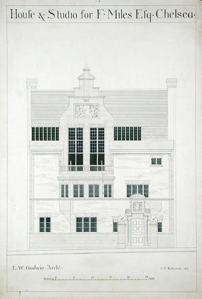 切尔西F. Miles Esq的住宅和工作室，由CP Edwards雕刻（另见176482-485） 作者 爱德华·威廉姆·戈德温之后