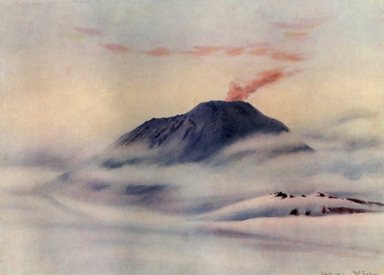 埃雷布斯山（Mount Erebus），c1911，1913年。 作者 查尔斯·爱德华·威尔逊