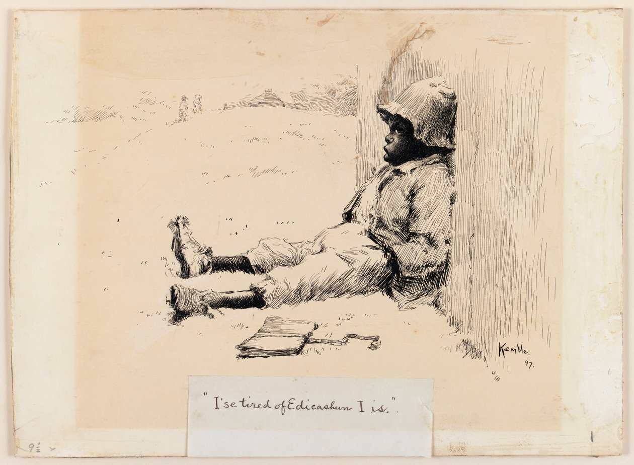 Ise厌倦了Edicashun I Is，1897（笔和墨水在纸板上） 作者 爱德华·温莎·肯伯