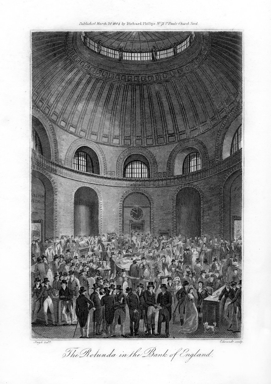 1804年，在英格兰银行的圆形大厅。 作者 爱德华兹
