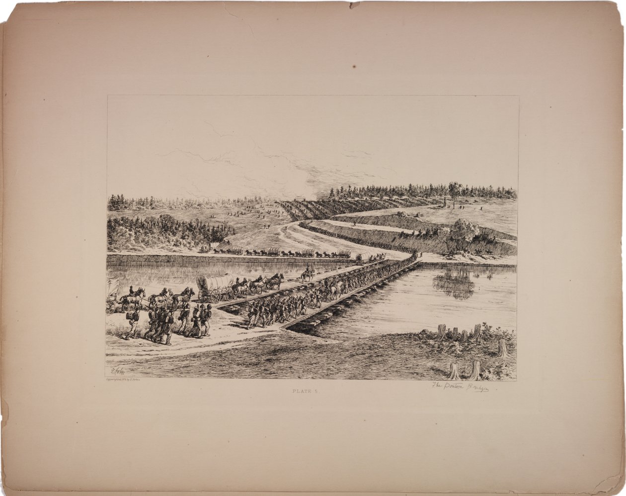 浮桥，1876年 作者 埃德温·奥斯汀·福布斯