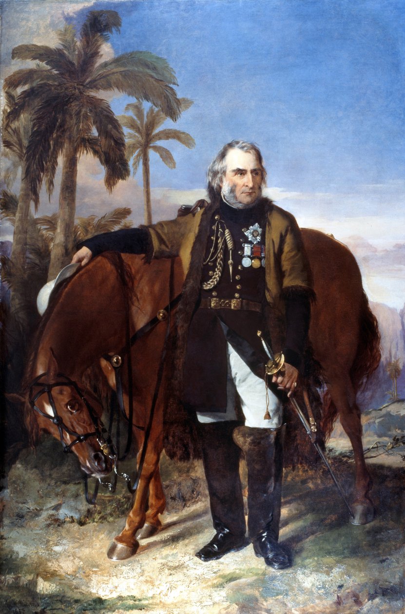 中将查尔斯纳皮尔爵士和他的阿拉伯充电器Red Rover，1853年 作者 埃德温·威廉姆斯