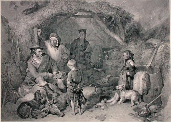 高地威士忌蒸馏器，由罗伯特-格雷夫斯雕刻，1876年出版（雕刻）。 作者 埃德温（后）兰瑟