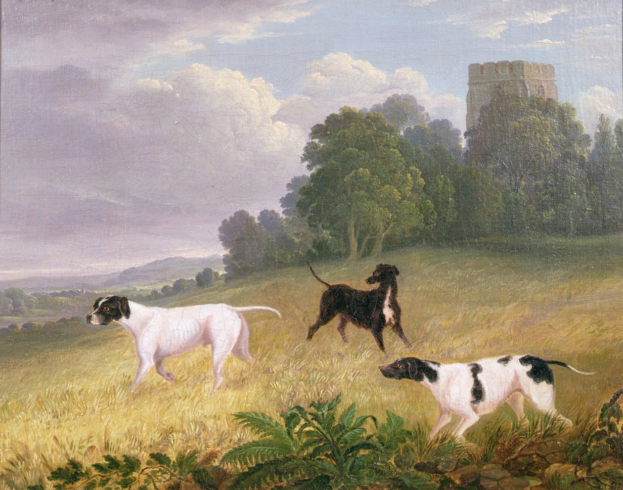 风景中的指向标（布面油画） 作者 Edwin (attr. To) Cooper
