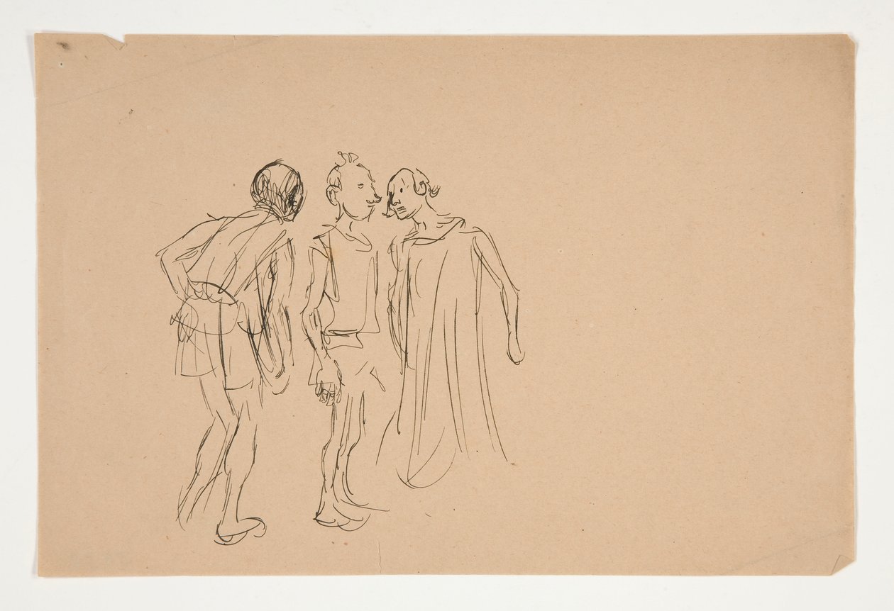 三个男人的素描（1937.1072 作者 埃德温奥斯汀修道院