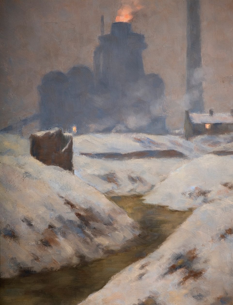 炉与雪，风景（布面油画） 作者 埃德温·巴特勒·贝利斯