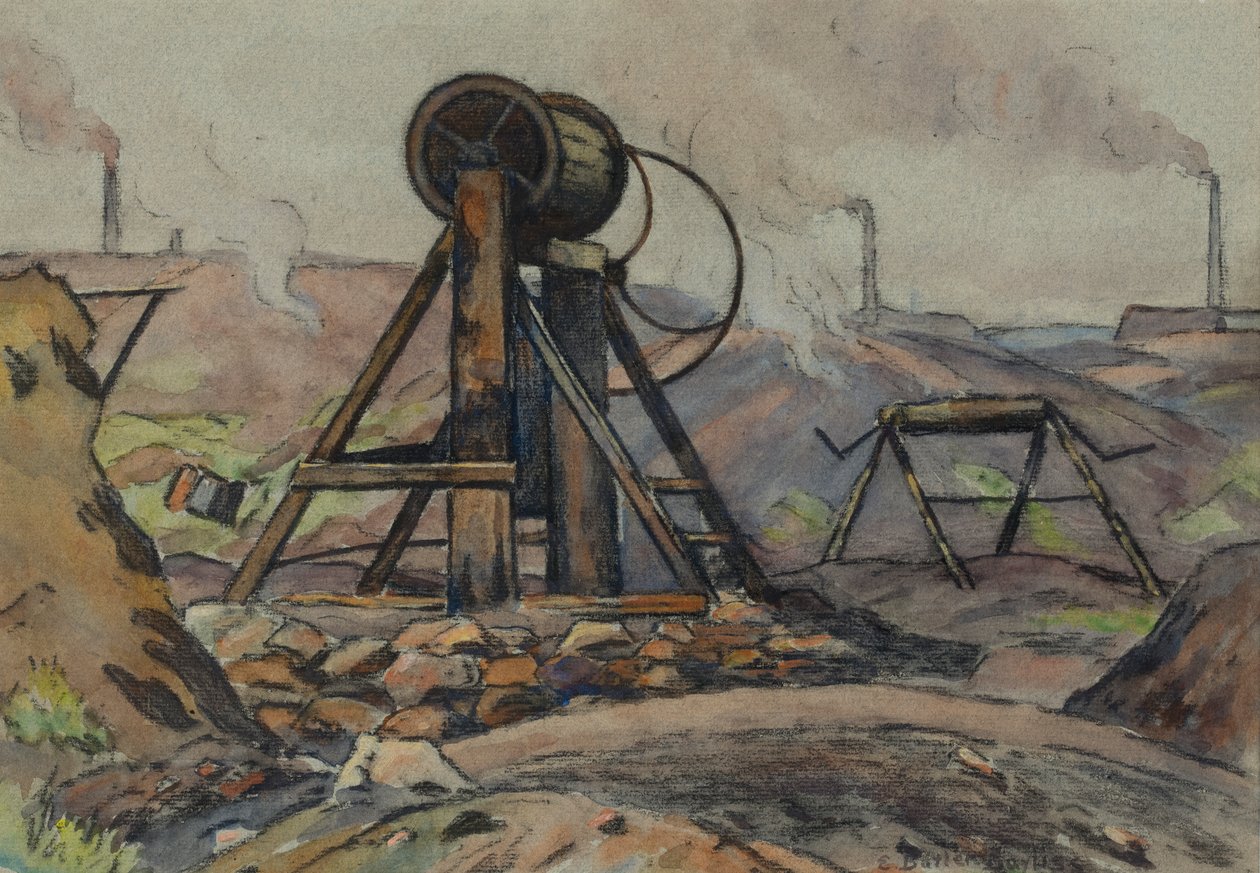 The Winding Gear (watercolor & charcoal on paper) 作者 埃德温·巴特勒·贝利斯