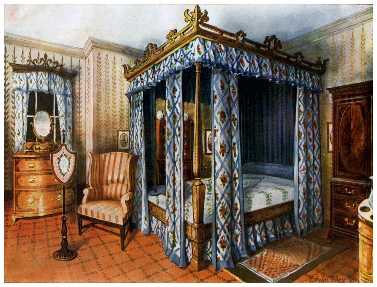 Hepplewhite卧室，1911-1912年。 作者 埃德温·佛利