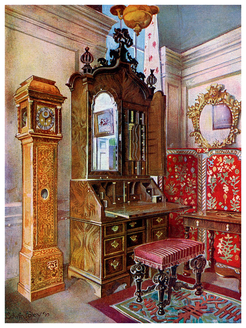 一组18世纪初期的家具，1910年。 作者 埃德温·佛利