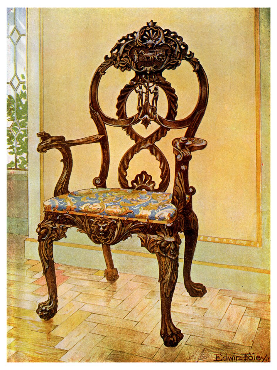 刻于奇彭代尔（Chippendale）早期的主席主席，1911-1912年。 作者 埃德温·佛利