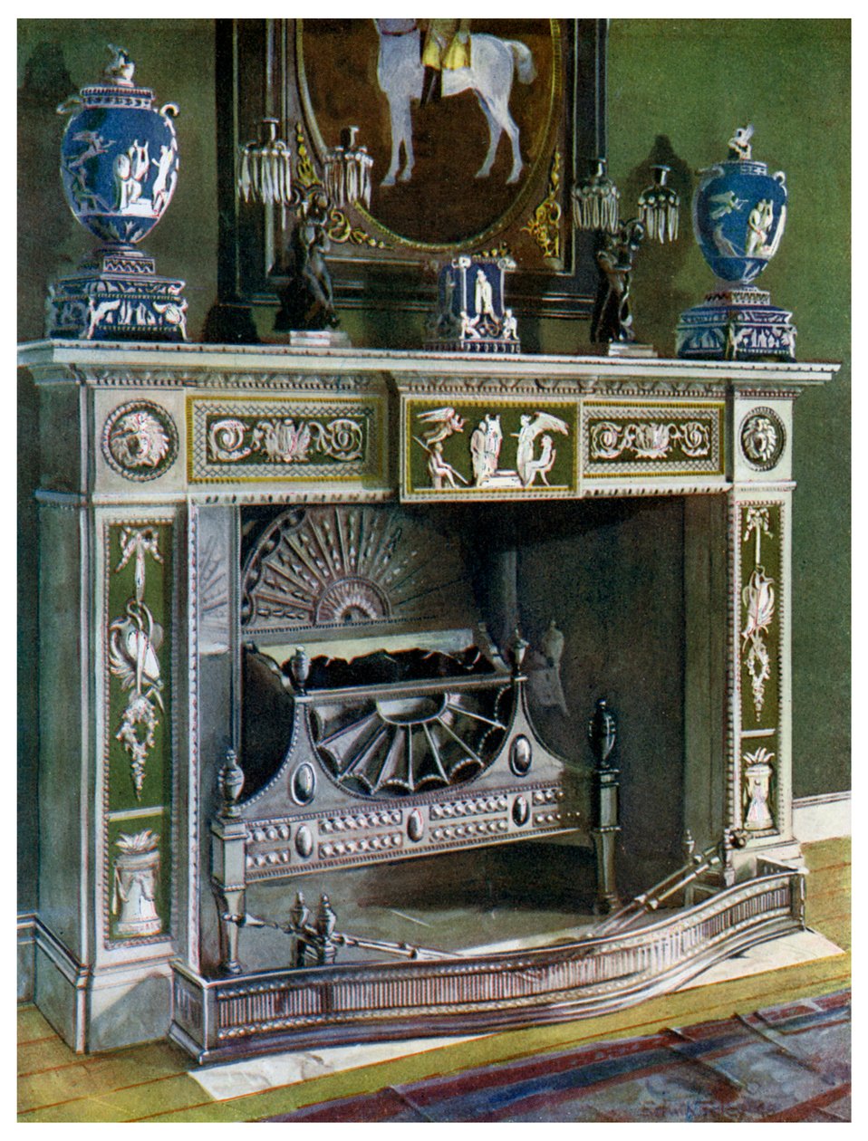 Wedgwood Flaxman烟囱，法国枫丹白露，1911-1912年。 作者 埃德温·佛利