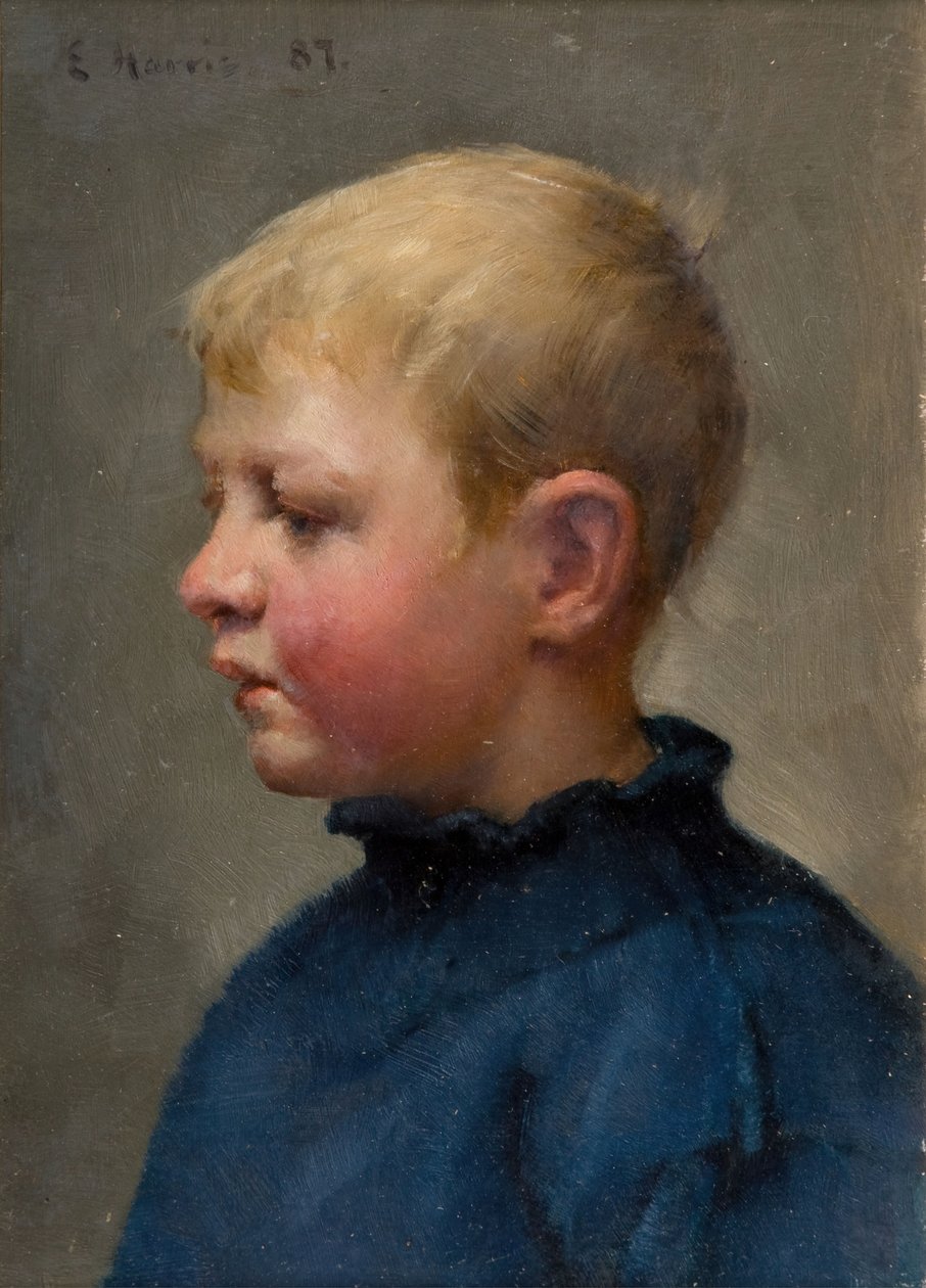 费舍尔男孩的头，1887年。 作者 埃德温·哈里斯（Edwin Harris）