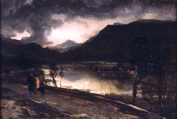 夕阳下的湖景 作者 埃德温·兰瑟