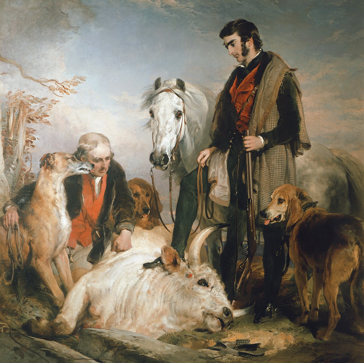 Chillingham公园的场景：奥索尔顿勋爵的肖像，1833-36 作者 埃德温·兰瑟