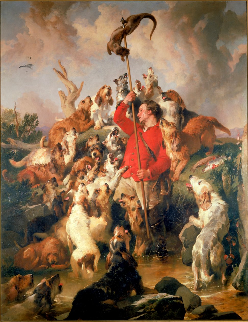 阿伯丁伯爵的水獭猎犬，约 1844 年（布面油画） 作者 埃德温·兰瑟