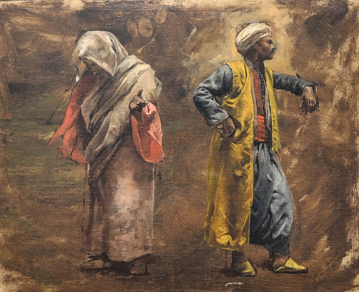 两个人物的研究，约1878年。 作者 埃德温·洛德·沃克斯