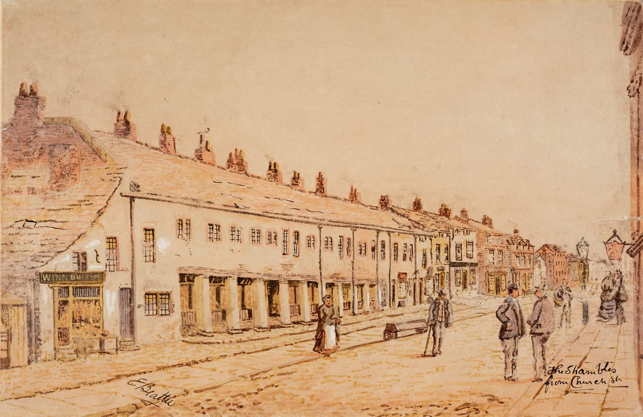 香布尔斯，来自教堂街，约 1891-1917 年（纸面水彩画） 作者 埃德温·罗伯特·贝蒂