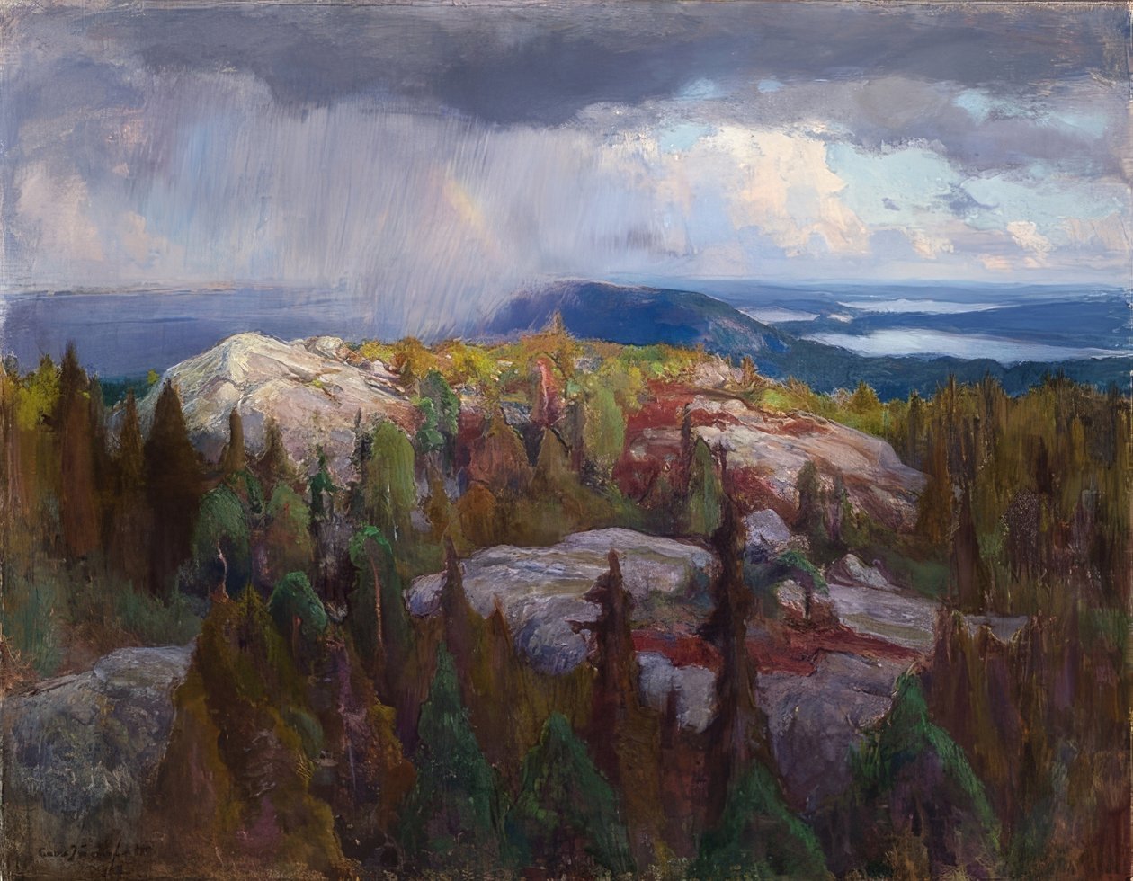 Landschaft（来自科利的风景）。 1918年 作者 埃罗·耶恩费尔特（EeroJärnefelt）