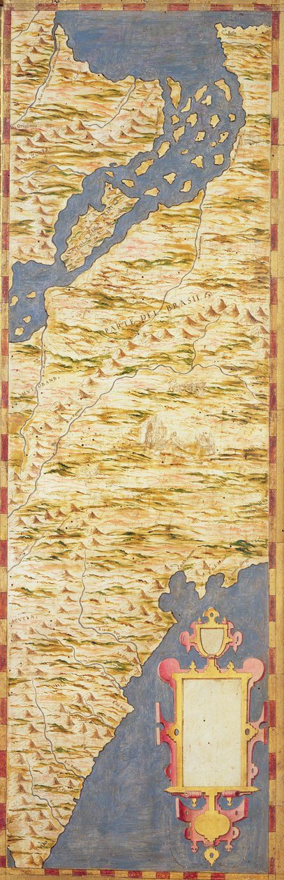 巴西地图，来自&39;Sala delle Carte Geografiche&39;（地理地图大厅）c.1570 作者 伊格纳齐奥·丹蒂