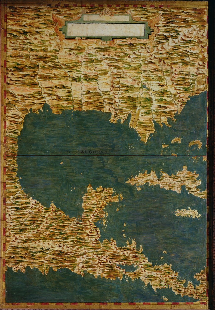 墨西哥和中美洲地图，来自&39;Sala dell Carte Geografiche&39;（地理地图大厅）c.1570 作者 伊格纳齐奥·丹蒂