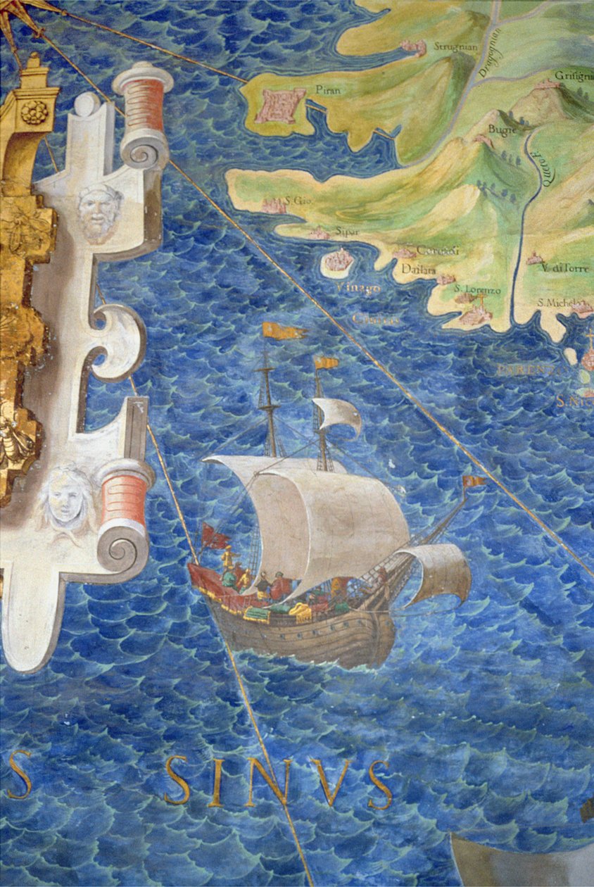 Piran，来自&39;地理地图图库&39;的细节，1580-83 作者 伊格纳齐奥·丹蒂