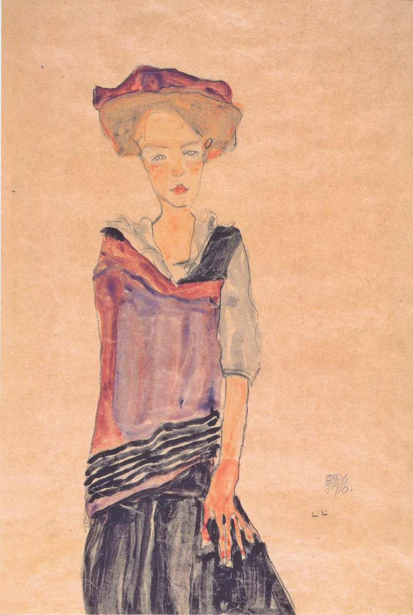 站在Madchen 作者 埃贡·席勒（Egon Schiele）
