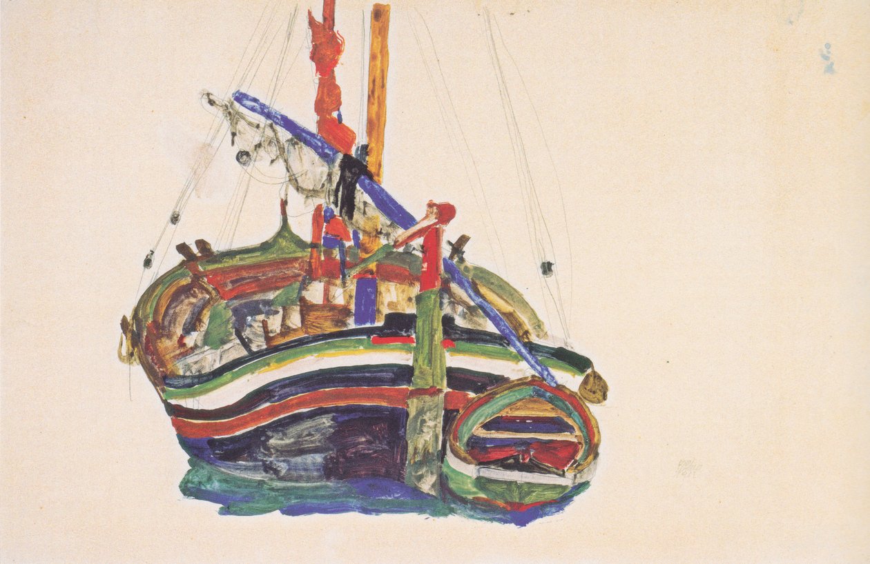 的里雅斯特渔船 作者 埃贡·席勒（Egon Schiele）