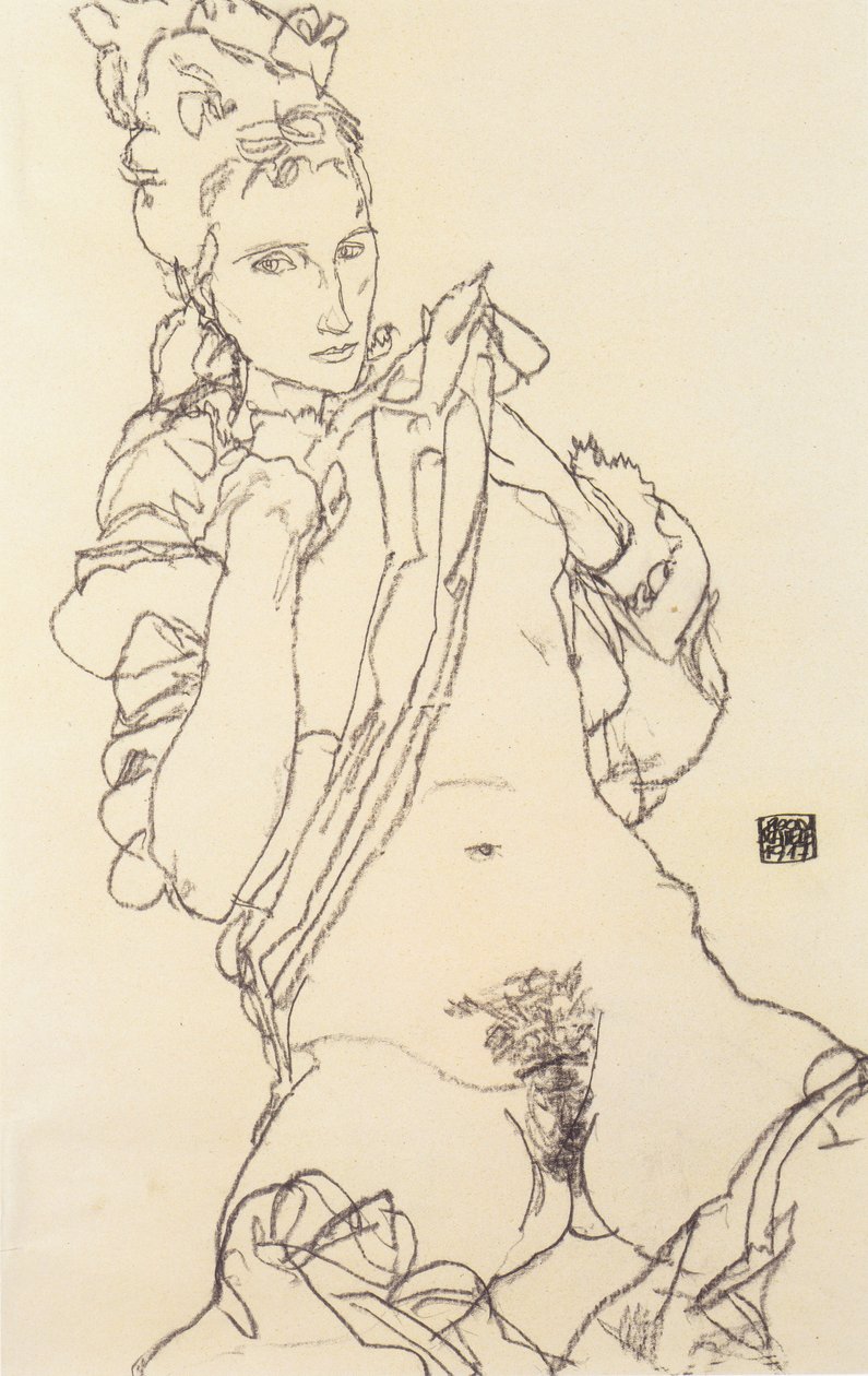 女裸体 作者 埃贡·席勒（Egon Schiele）