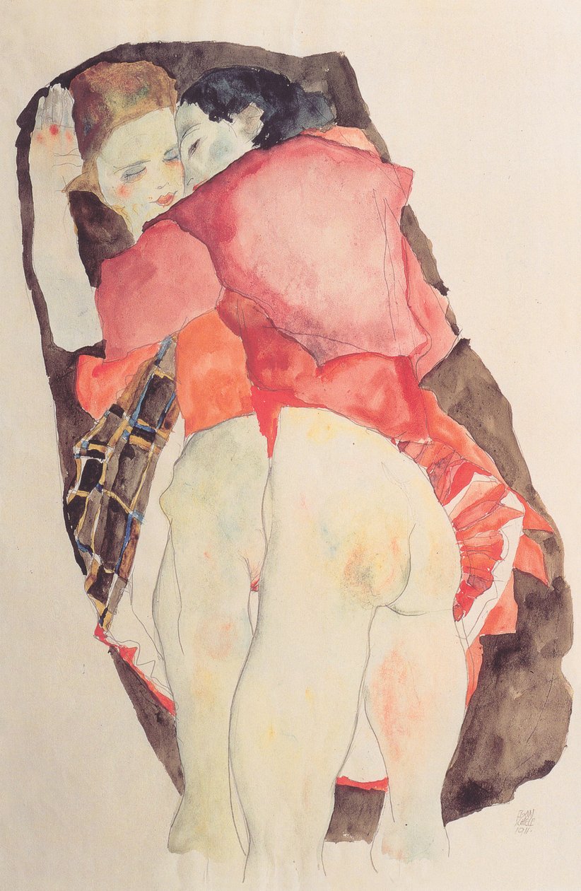 两个女孩 作者 埃贡·席勒（Egon Schiele）