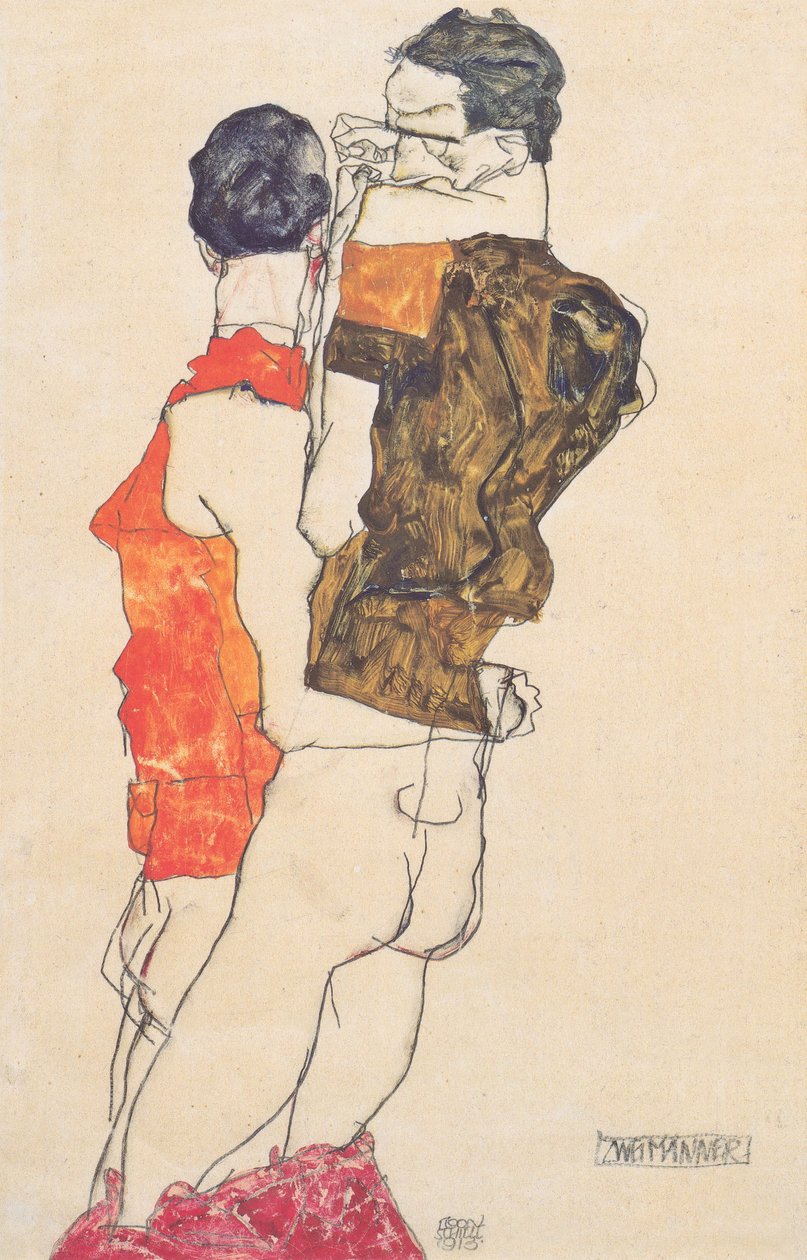 两个男人 作者 埃贡·席勒（Egon Schiele）