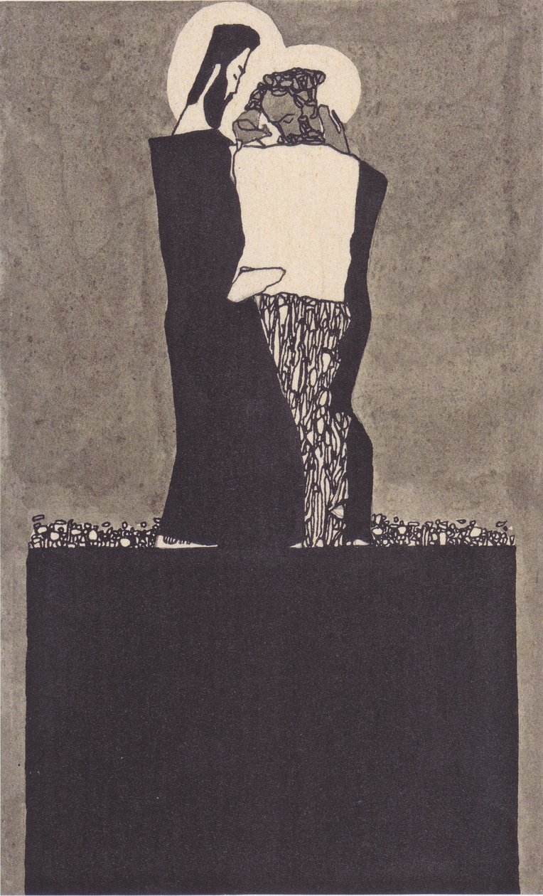 两名男子与Nimbenn 作者 埃贡·席勒（Egon Schiele）