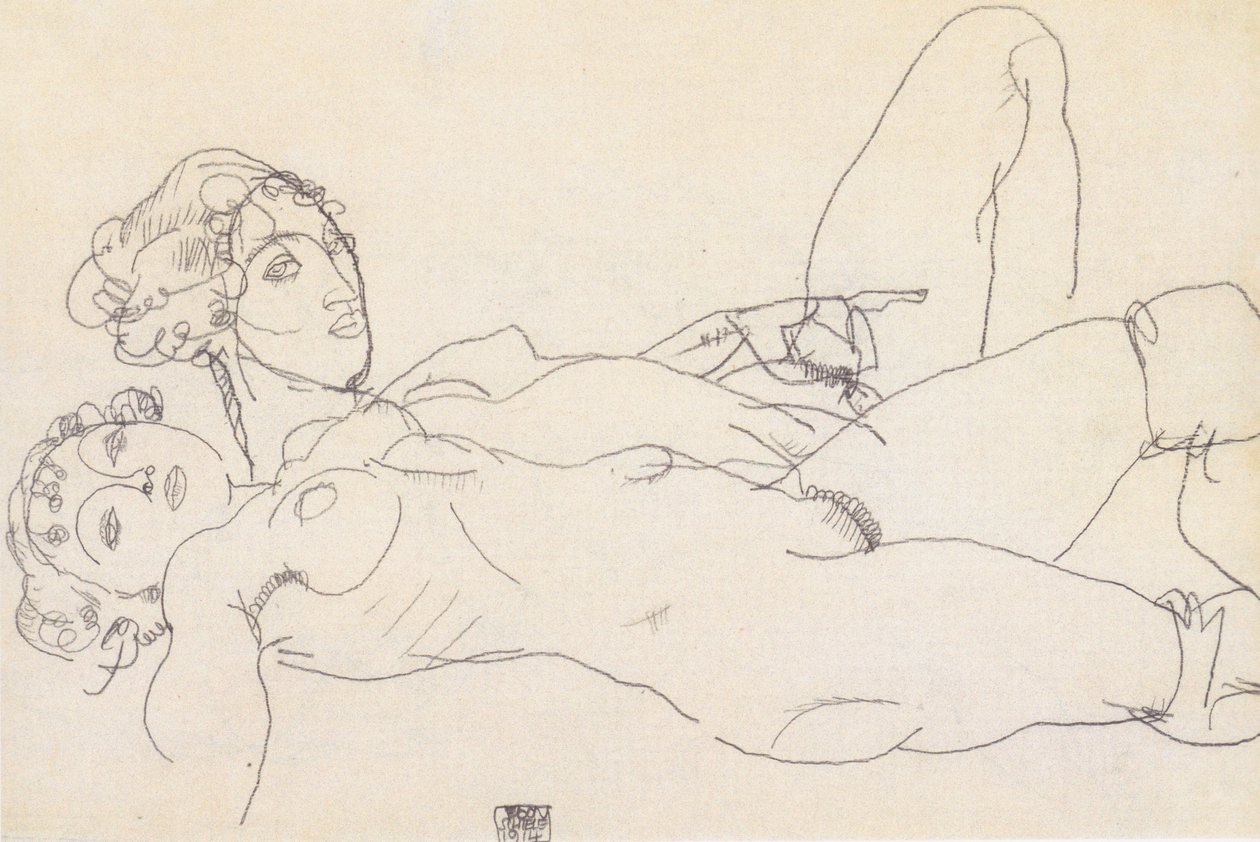两个说谎的女孩文件 作者 埃贡·席勒（Egon Schiele）