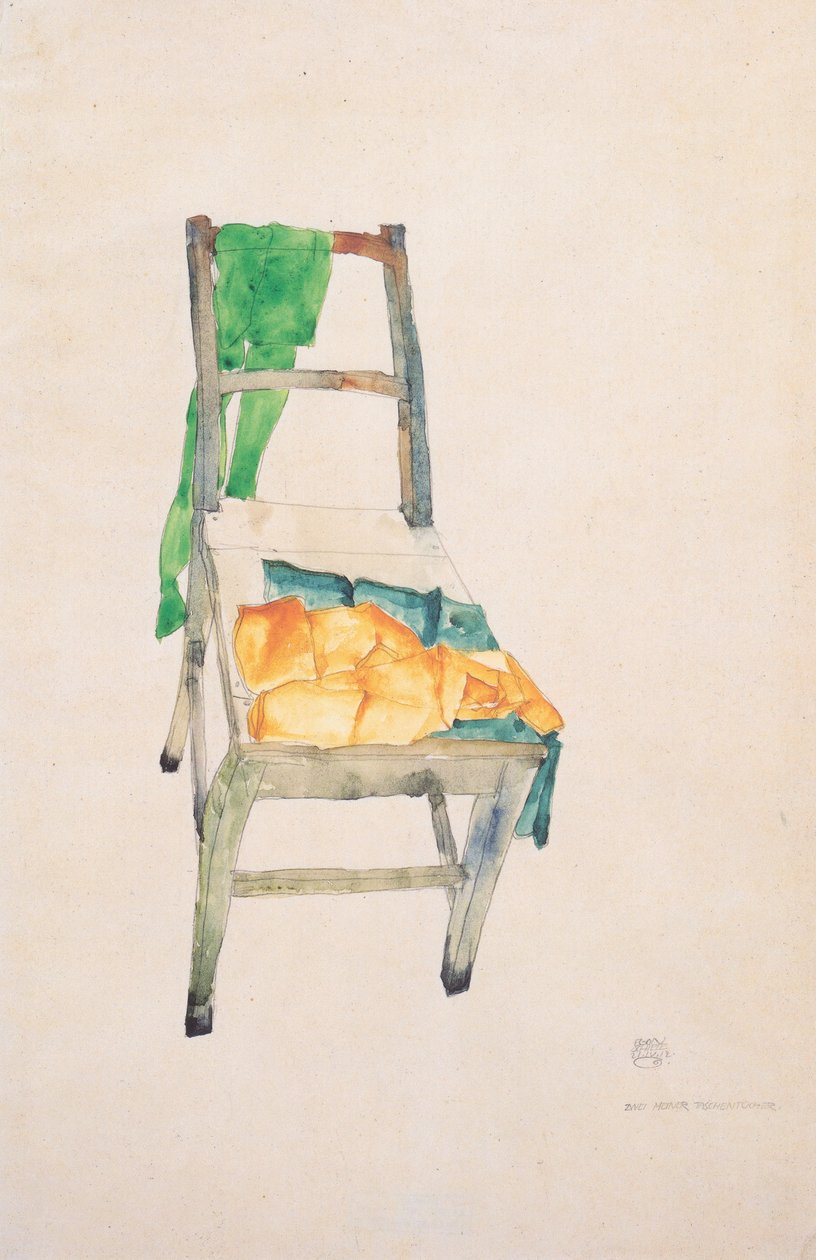 我的两张手帕 -  21-4-1912 作者 埃贡·席勒（Egon Schiele）
