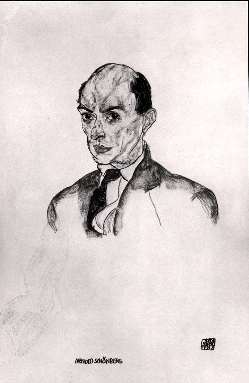 阿诺德·勋伯格的肖像（1874-1951）1917年 作者 埃贡·席勒（Egon Schiele）