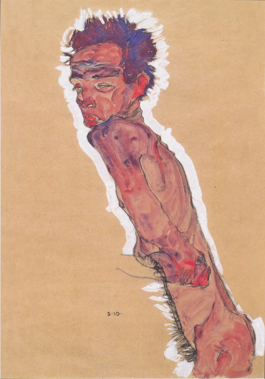 Aktselbstildnis 作者 埃贡·席勒（Egon Schiele）