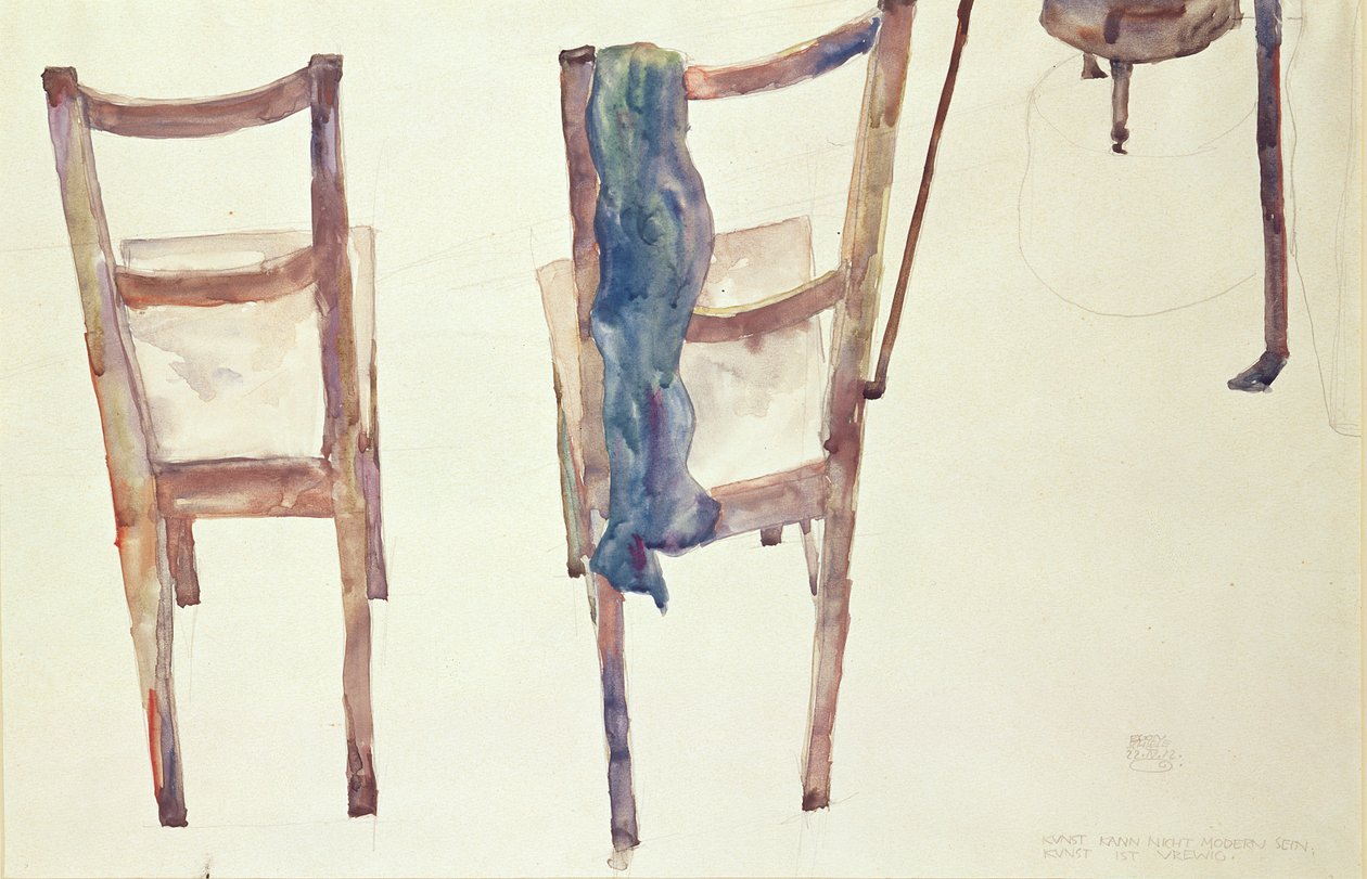 艺术不可能是现代的：艺术是永恒的，1912年 作者 埃贡·席勒（Egon Schiele）