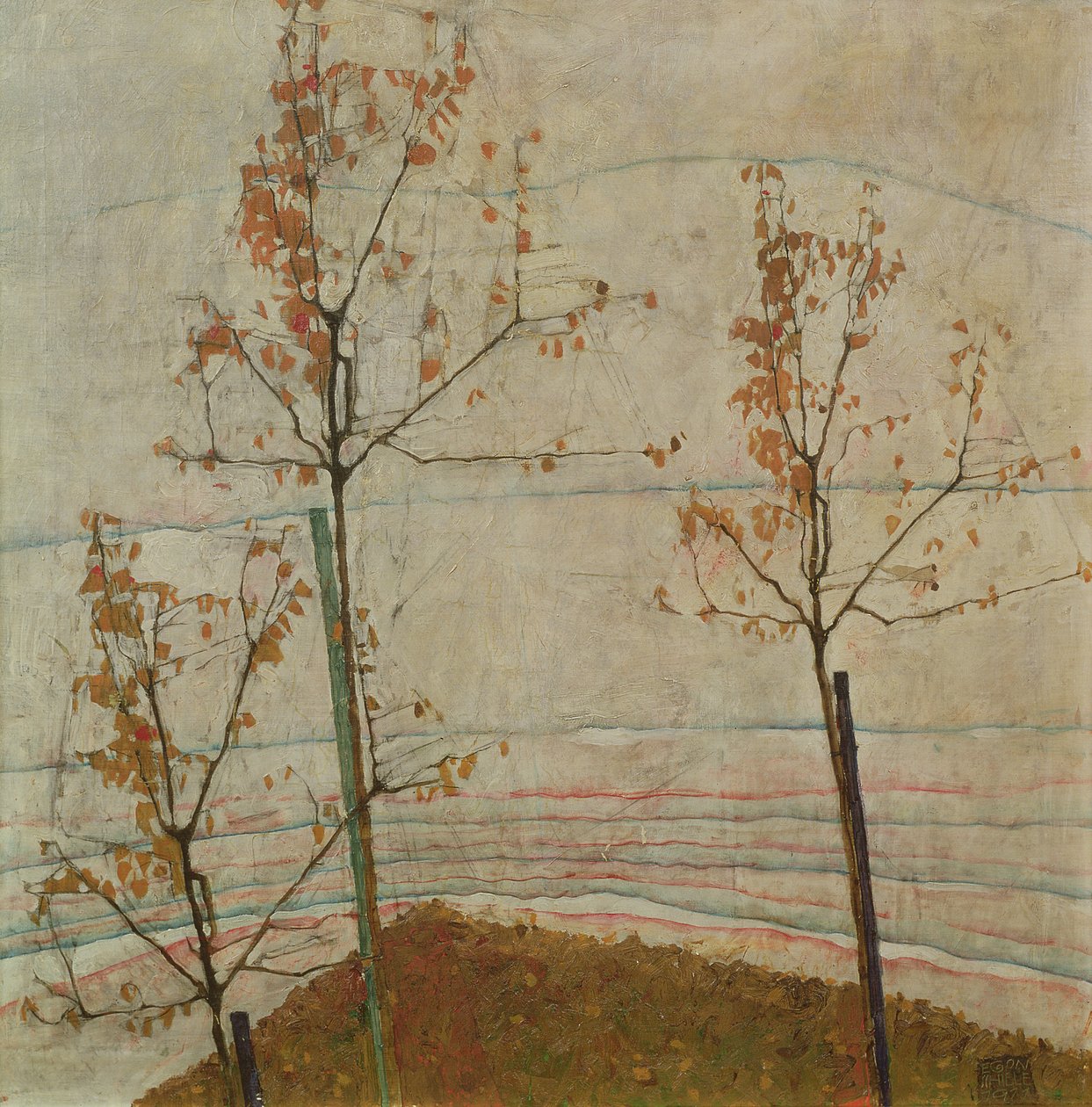 秋天的树木，1911年 作者 埃贡·席勒（Egon Schiele）