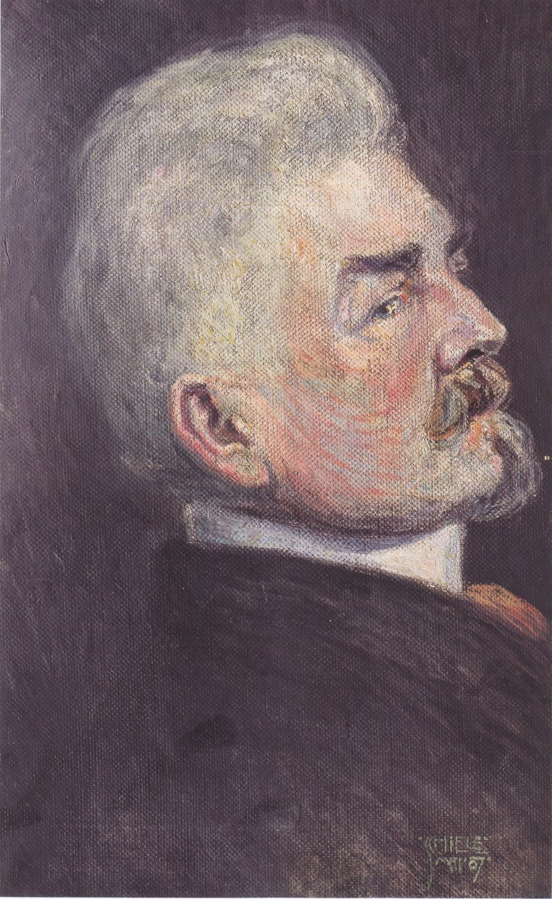 利奥波德Czihaczek在配置文件中的肖像 作者 埃贡·席勒（Egon Schiele）