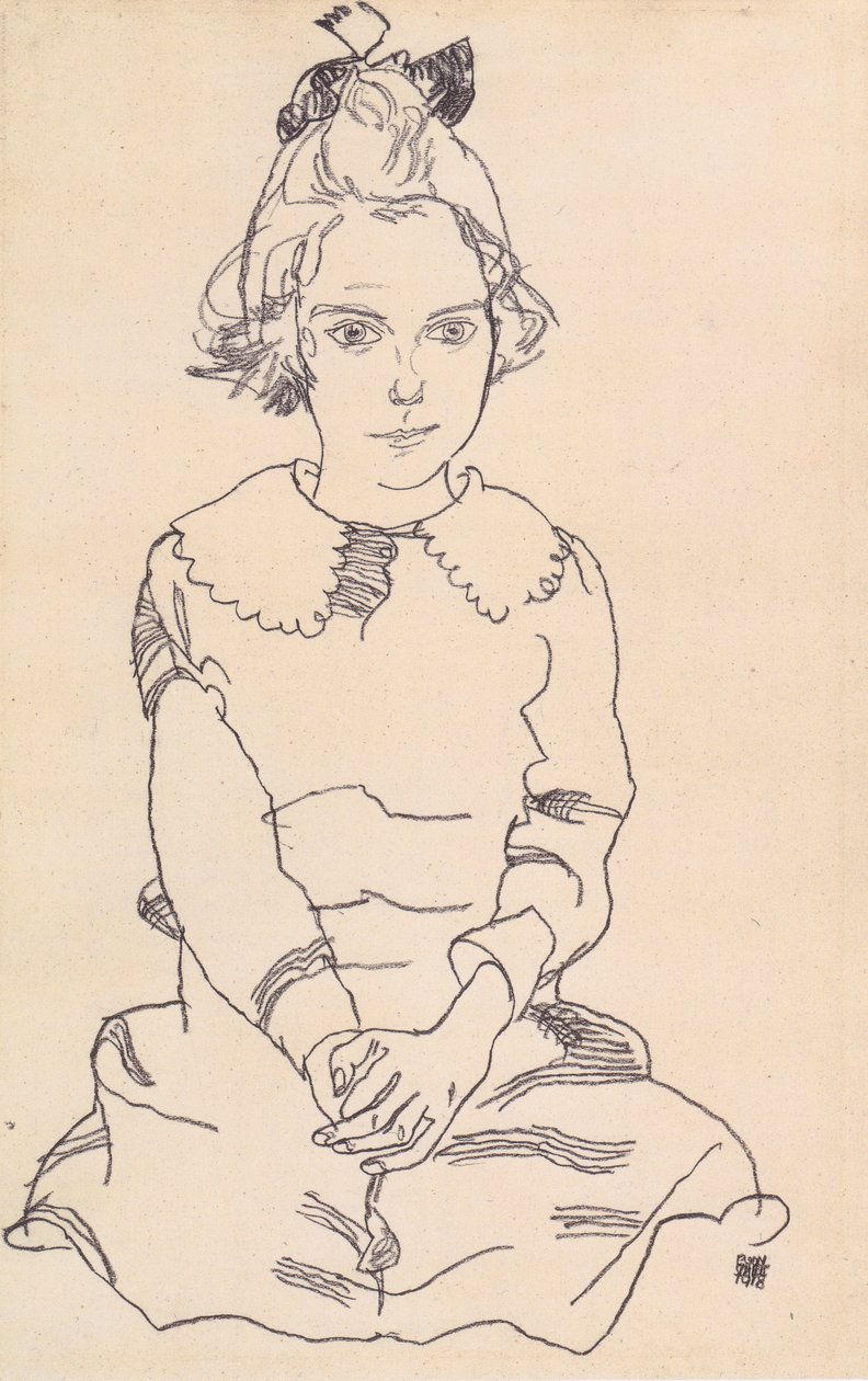 玛丽亚施泰纳的肖像 作者 埃贡·席勒（Egon Schiele）
