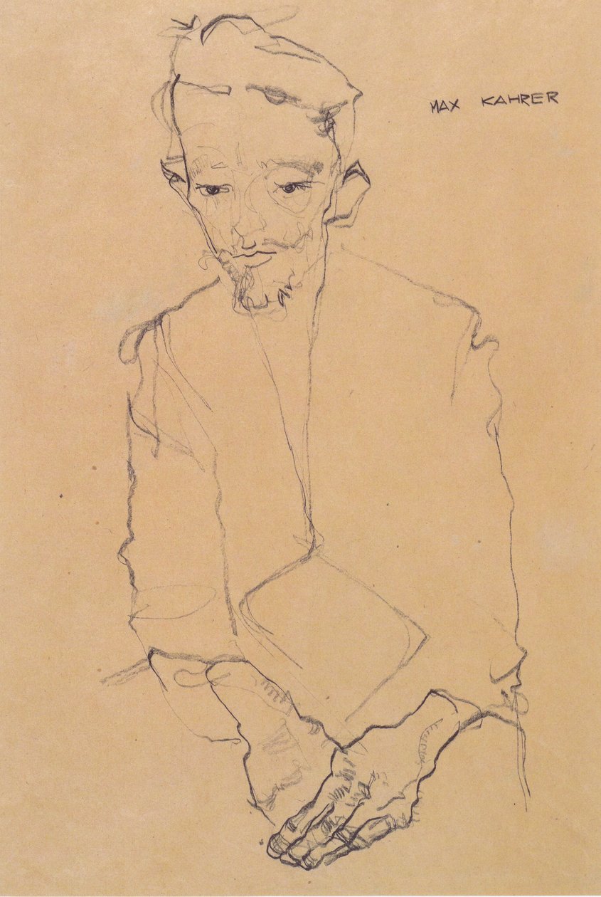 Max Kahrer的肖像 作者 埃贡·席勒（Egon Schiele）