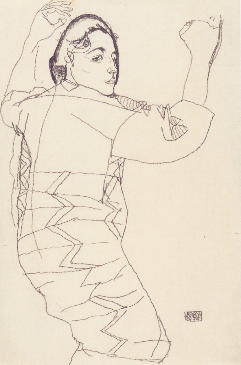 Friederike Maria Beer的肖像研究 作者 埃贡·席勒（Egon Schiele）