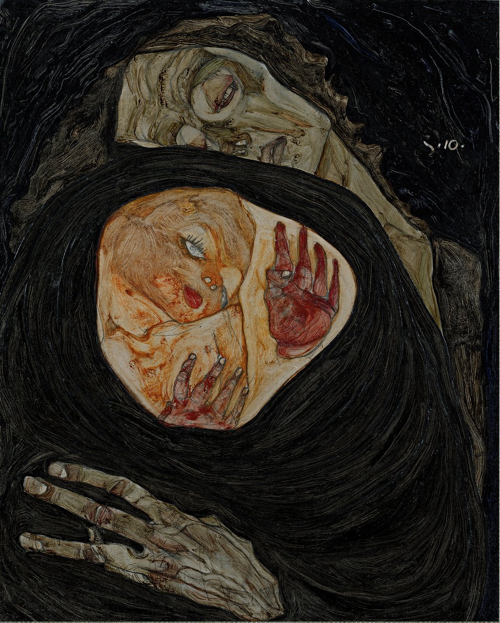 死去的母亲我 作者 埃贡·席勒（Egon Schiele）