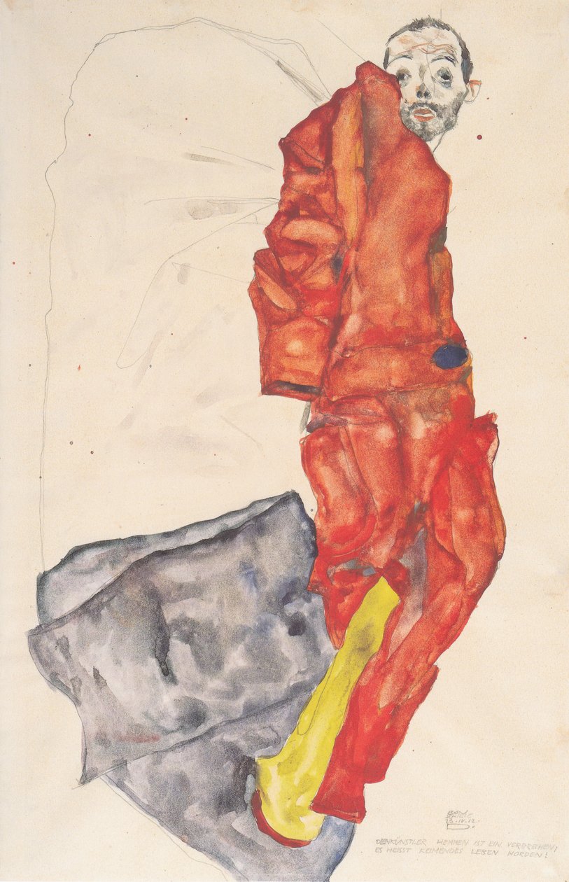 抑制艺术家是一种犯罪，它意味着发生生命谋杀 作者 埃贡·席勒（Egon Schiele）