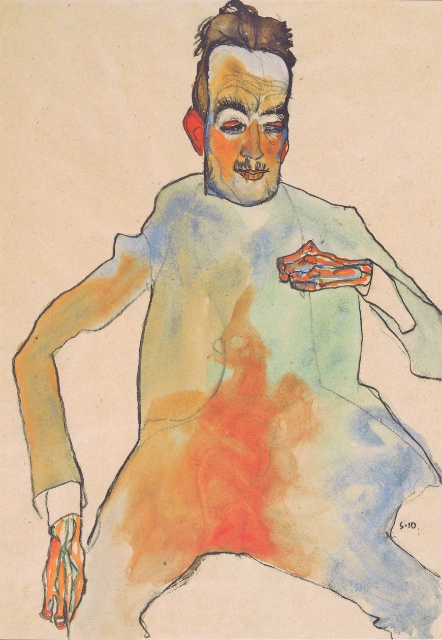 大提琴手 作者 埃贡·席勒（Egon Schiele）
