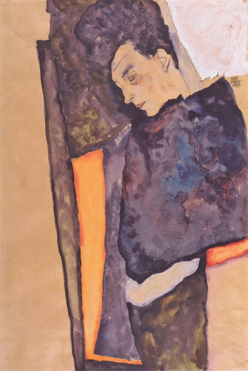 这位沉睡的母亲是艺术家 作者 埃贡·席勒（Egon Schiele）