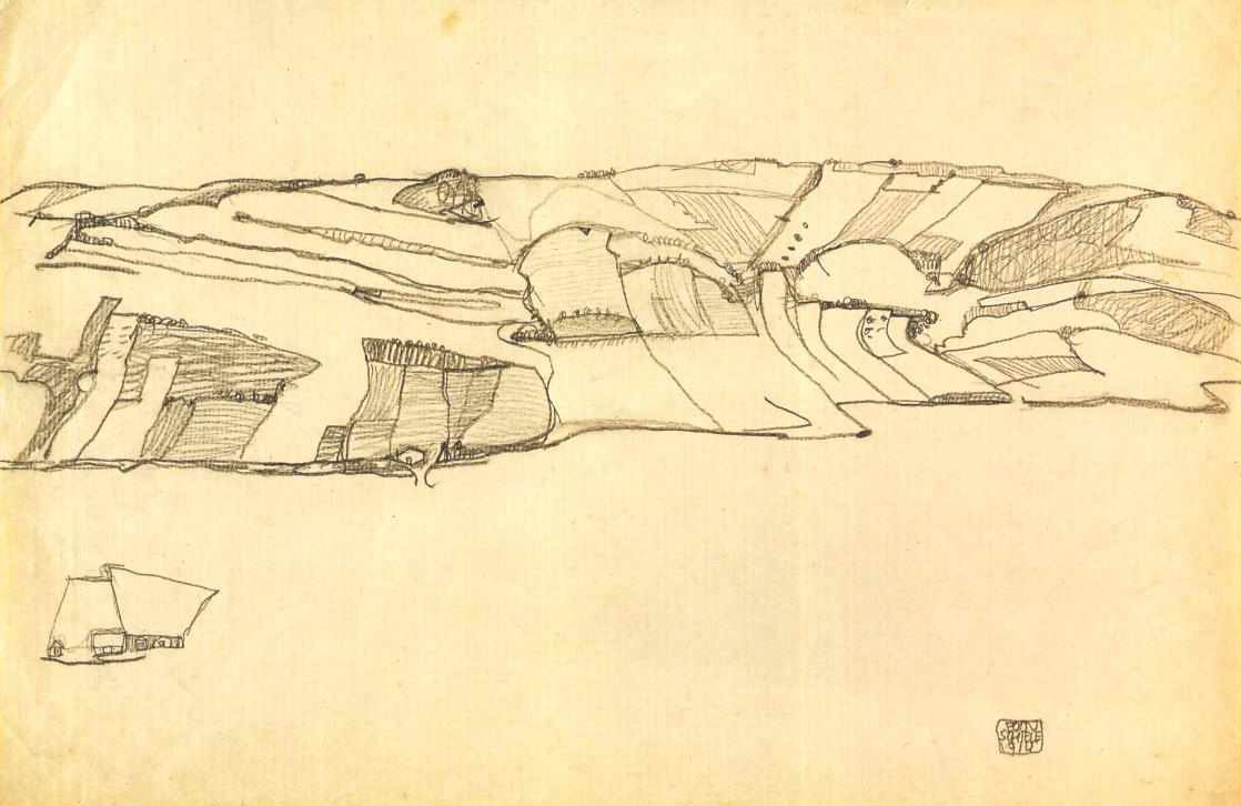 场景观 作者 埃贡·席勒（Egon Schiele）