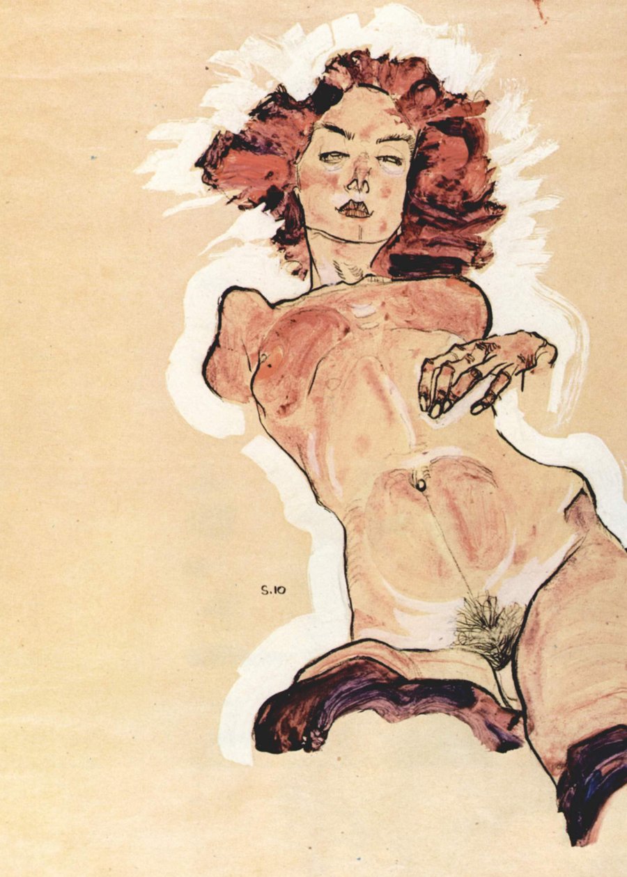 女裸体 作者 埃贡·席勒（Egon Schiele）