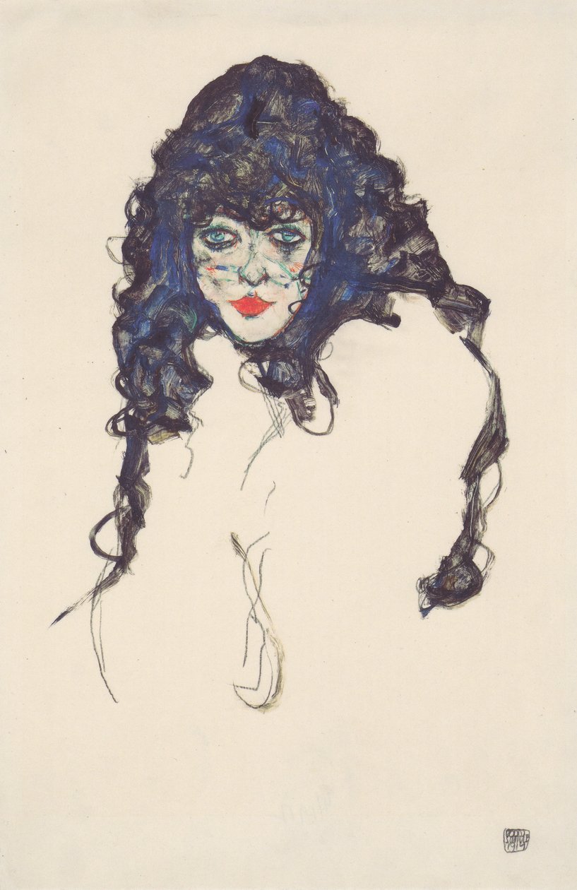 黑头发的女人 作者 埃贡·席勒（Egon Schiele）