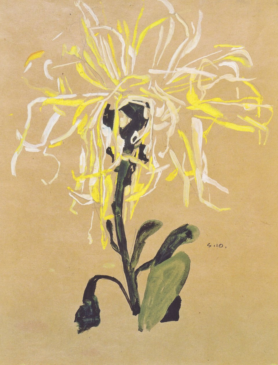 黄色的菊花 作者 埃贡·席勒（Egon Schiele）